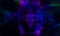 Abstract dark blue mystical smoke vintage space fog watercolor universe stardust pattern on dark