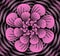 Abstract dark pink vector flower pattern, shape in fractal style on black background