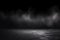 Abstract Dark Room Concrete Floor Background for Product Placement with Panoramic White Fog