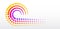 Abstract data visualization on a gray-white background. Sorting transformation of information. Multicolored rings and binary code