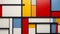 Abstract De Stijl Wallpaper With Red, Yellow, And Blue Colors