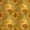 Abstract decorative embossed flowers seamless pattern. Floral nature decorative silver and gold relief vintage background.