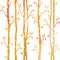 Abstract decorative trees. Autumn forest. Decorative alley. Seamless pattern.