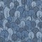 Abstract decorative trees - seamless pattern, blue jeans textile