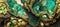 Abstract deep green jade with embedded gold rock texture pattern - generative ai