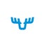 Abstract Deer blue logo icon designs vector illustration symbol template