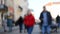 Abstract Defocused Blurred Background of many people on street