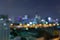 Abstract defocused bokeh business cityscape area at night light