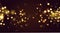 Abstract defocused circular golden bokeh sparkle glitter lights background. Magic christmas background. Elegant, shiny