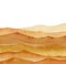 abstract desert, sandy brown watercolor waves hills on white background