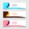 Abstract design banner, web template with three different color, layout header templates, modern vector illustration.