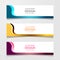 Abstract design banner, web template with three different color, layout header templates, modern vector illustration.