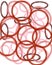 Abstract design of circles in shades of pink and red