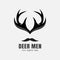abstract design of deer antlers and thick mustache, silhouette.