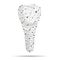 Abstract design dental implant Icon,isolated from low poly wireframe on white background. abstract polygonal image mas