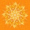 Abstract Design Element. Digital Orange Mandala for meditation and relaxing.