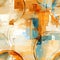 Abstract design of orange, blue, and silver circles with rustic futurism style (tiled)