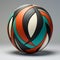 Abstract Design Soccer Ball Light Orange And Dark Aquamarine