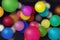 Abstract design with spheres or balloons in various colors