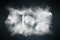 Abstract design of white powder snow cloud explosion