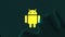 Abstract design, yellow Android logo, Multiple spikes in dark Background