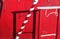 Abstract detail of red narrowboat