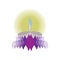 Abstract dewali design with bright candle on white background