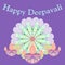 Abstract dewali design with Poster happy deepavali on beautiful color background