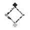 Abstract diagonal monochrome square border design element