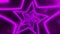 Abstract digital background with neon purple stars forming tunnel. CG animation 3d rendering. Seamless loop.