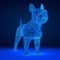 Abstract Digital Futuristic Crystal Dog with Triangle Polygons as the Ground