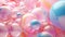 Abstract Digital Illustration of Soft Color Balls and Bubble Gums Whimsical Pastel Delights