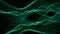 Abstract digital wave of particles on a black background. Circles and defocused bright green particles. 3D rendering