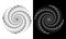 Abstract  digits ONE and ZERO in spiral over black and white background. Big data concept, icon logo or tattoo. The numbers 1 and