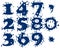 Abstract digits symbols as form of blue drop.