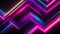 abstract diverging neon lines isolated on black background. Digital techno wallpaper for design, 3D rendering,