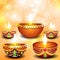 Abstract diwali background with deepak set