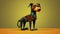 Abstract Dog Illustration: Low Poly, Industrial Materiality, Cubism Inspired