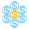 Abstract dollar flower icon