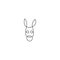 Abstract donkey head line logo icon design  illustration template