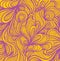 Abstract doodle background in handmade style orange lilac