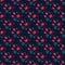 Abstract doodle folk seamless pattern with flowers pink shapes on navy blue background