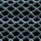 Abstract dots forming the effect of blue and white waves on a black background