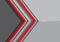Abstract double red line arrow on gray glossy design modern futuristic background vector