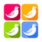 Abstract Dove Bird Color Rounded Square Icons