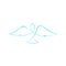 Abstract Dove Wings Line Art Symbol Graphic