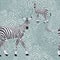 Abstract draw herd zebras in the savannah