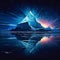 Abstract and Dreamlike Image of Colorful Prism Iceberg in Minimalist Style