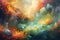 Abstract Dreamscape: mesmerizing panorama that takes you into an abstract dreamscape, with surreal landscapes, floating objects