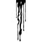 Abstract Dripping Paint. Black ink flows down in long streams and drops. The flowing black liquid. Droplets. Dirty